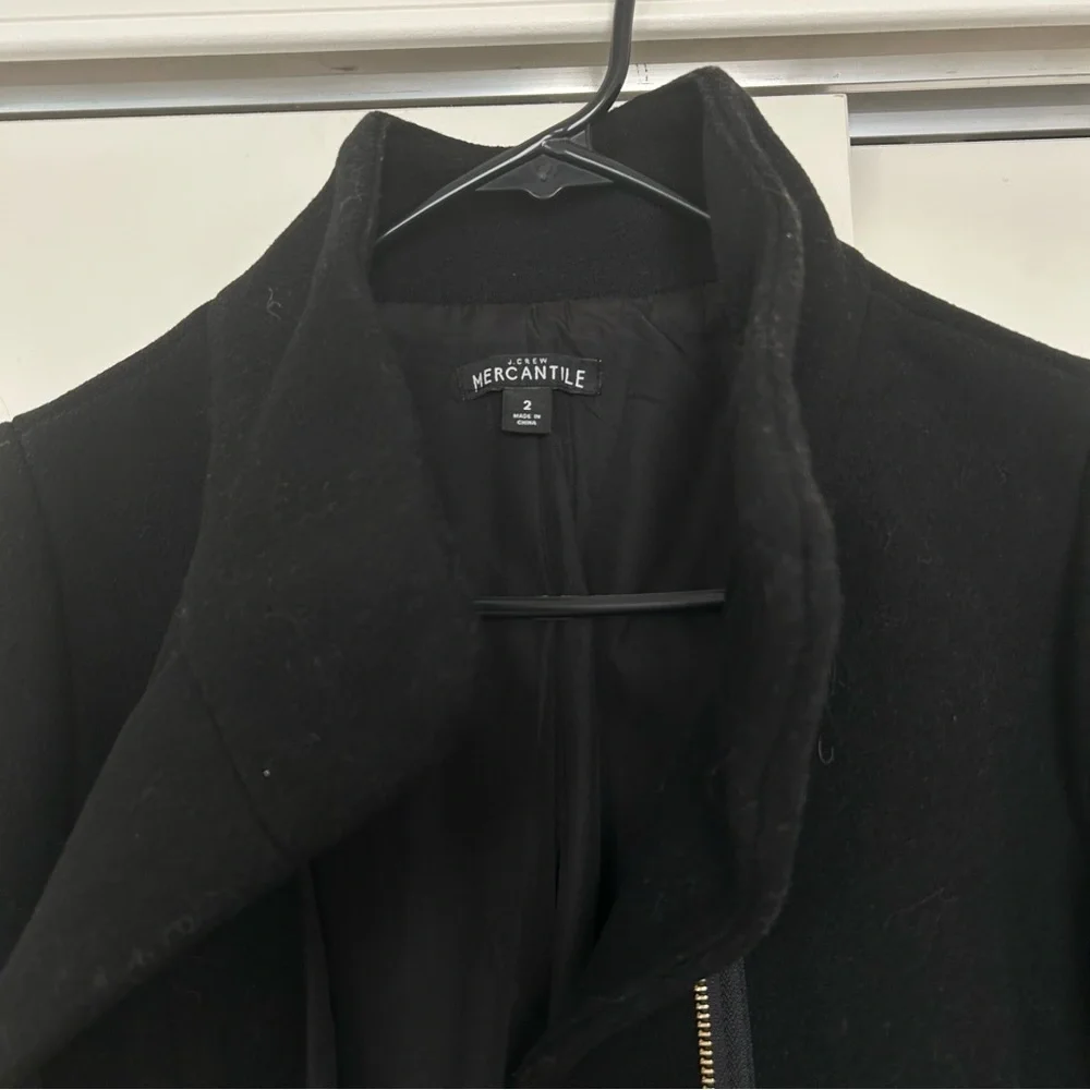 J Crew Factory Wool Blend Pea Coat Black - Picture 4 of 7